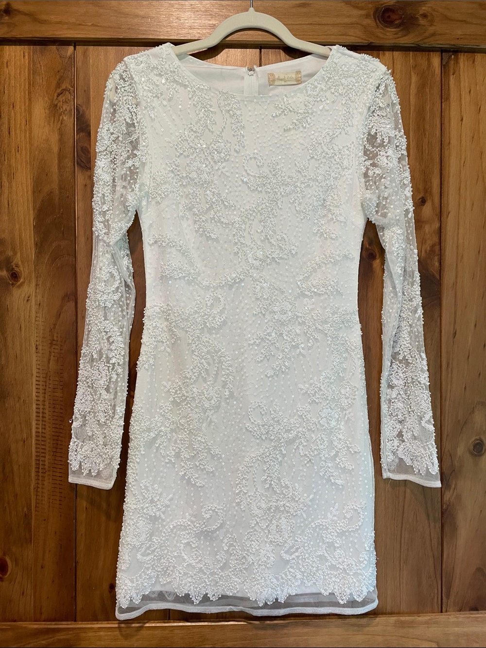 Altar'd State White Beaded Lace Dress